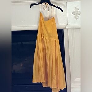 Yellow Pleated Dress